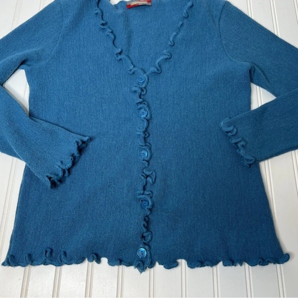 Alpafina Alpaca Womens Ruffle Trim Cardigan Sweater Women Small. 319 - Picture 1 of 2
